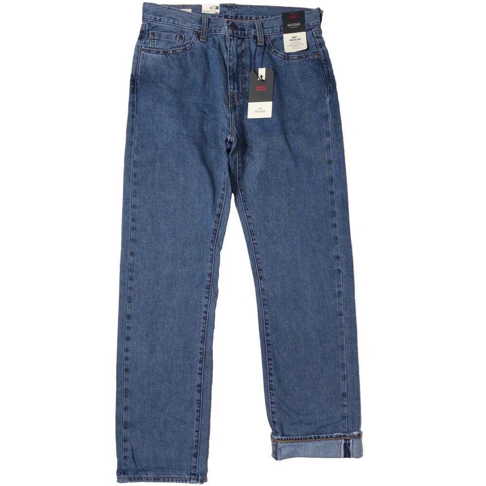 NWT $128 Levi's Premium 505 Regular Selvedge Jeans 100% Cotton Men 30x32 (J6)